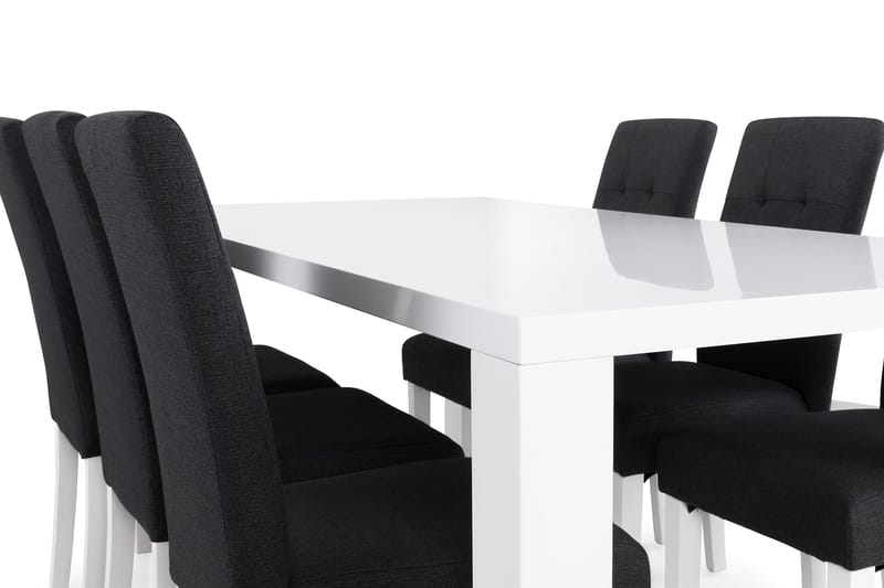 Cibus Matgrupp 180 cm med 6 Viktor Stol - Vit/Mörkgrå - Products - Möbler - Bord & matgrupp - Matgrupp