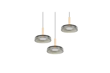 Pendel TRIO Celeste 3-del, Mattsvart/kromad/trä - 3-del, Mattsvart/kromad/trä - Products - Belysning - Lampor & belysning inomhus - Taklampa & takbelysning - Kökslampa & taklampa kök