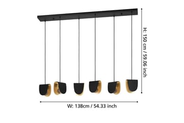 Takpendel Eglo Serenara Svart/Guld med 6 Lampor - Products - Belysning - Lampor & belysning inomhus - Taklampa & takbelysning - Pendellampa & hänglampa