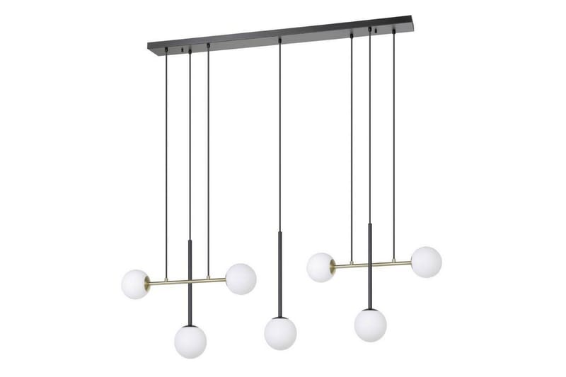 Takpendel Eglo Paz Opalvit/Svart Mässing med 7 Lampor