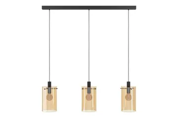 Takpendel Eglo Polverara Svart/Amber 3 Lampor - 3 Lampor - Products - Belysning - Lampor & belysning inomhus - Taklampa & takbelysning - Pendellampa & hänglampa