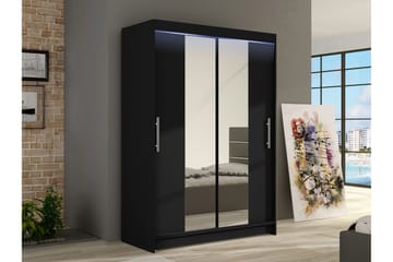 Estella Garderob med Spegel 120x200 cm - Svart - Products - Förvaring - Garderober & garderobssystem