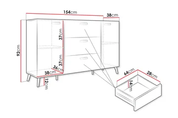 Akihiko Byrå 154 cm - Cashmere - Products - Förvaring - Förvaringsmöbler - Byrå