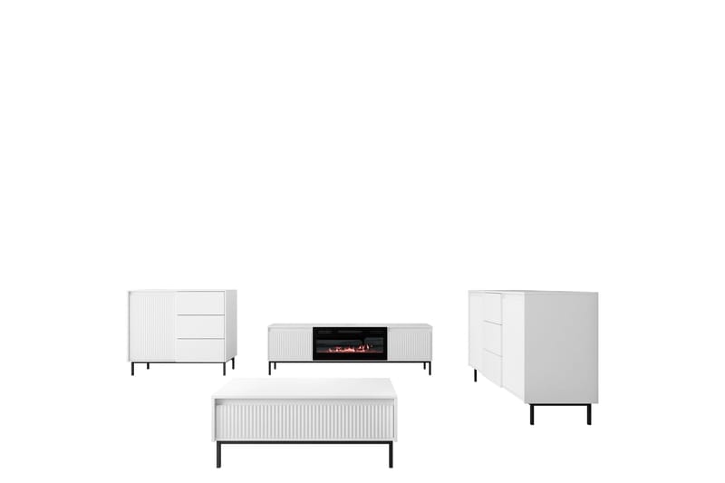 Bjurholm Möbelset För Vardagsrum, Vit