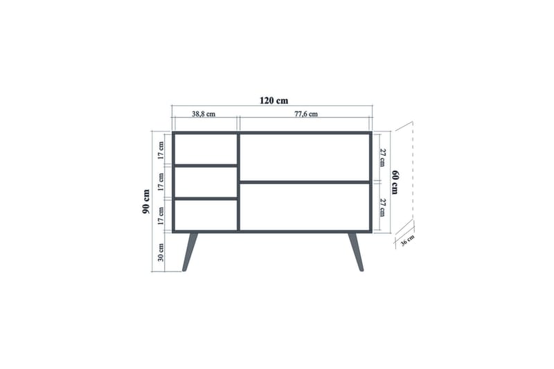 Brokind Skänk 120 cm - Brun - Products - Förvaring - Förvaringsmöbler - Sideboard & skänk