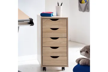 Rullkontejner Wohnling 5 lådor med folierad spånskiva och hjul, modern stil Sonoma - Sonoma - Products - Förvaring - Förvaringsmöbler - Byrå - Hurts