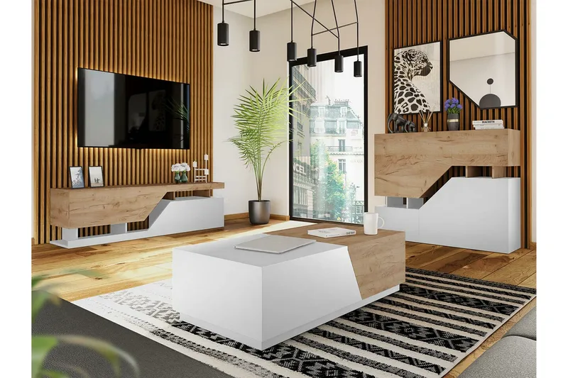 Carbost Möbelset För Vardagsrum White - Products - Förvaring - Förvaringsmöbler - Möbelset för vardagsrum