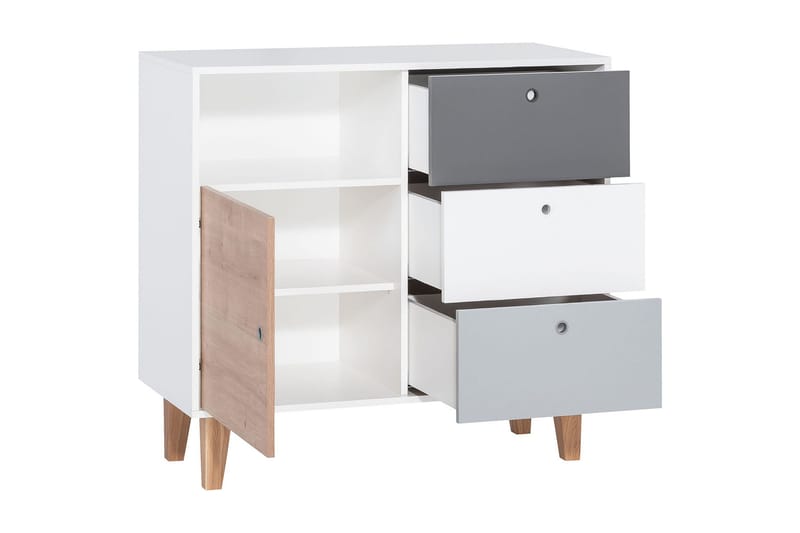 Concept Byrå Vit/Mörkgrå/Svart - VOX - Products - Förvaring - Förvaringsmöbler - Byrå