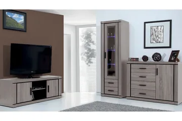 Dallas Vardagsrumsset LED-belysning - Ek - Products - Förvaring - Förvaringsmöbler - Möbelset för vardagsrum