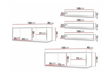 Dunvegan Möbelset För Vardagsrum Black - Products - Förvaring - Förvaringsmöbler - Möbelset för vardagsrum