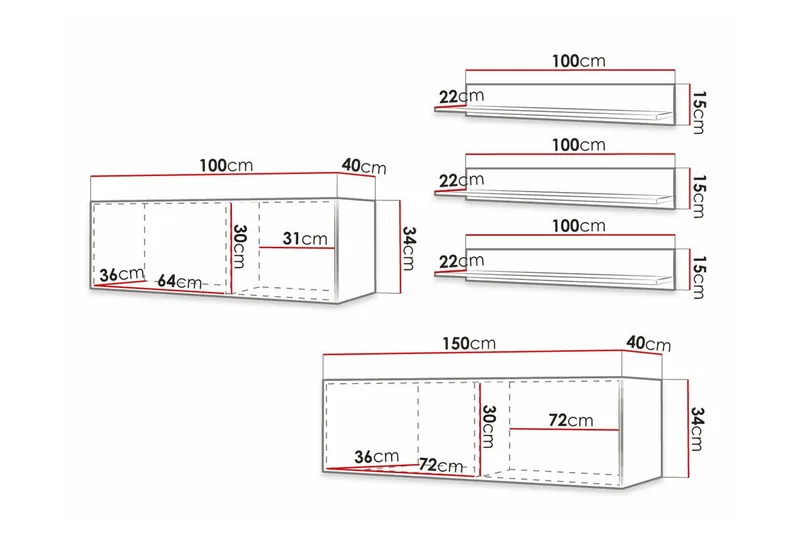 Dunvegan Möbelset För Vardagsrum Black - Products - Förvaring - Förvaringsmöbler - Möbelset för vardagsrum