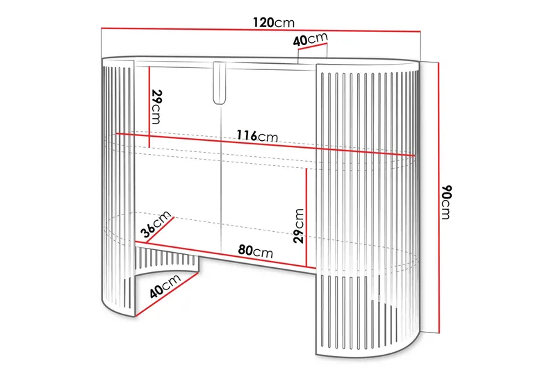 Friend Skänk 120x40 cm - Rosa/Svart - Products - Förvaring - Förvaringsmöbler - Sideboard & skänk