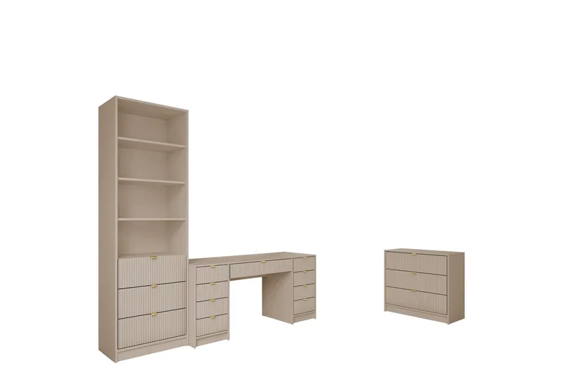 Gudelia Möbelset För Vardagsrum, Beige