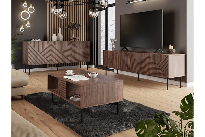 Juniskär Möbelset Vardagsrum med Tv bänk - Skänk & Soffbord - Brun / Trä / Valnöt - Products - Förvaring - Förvaringsmöbler - Möbelset för vardagsrum