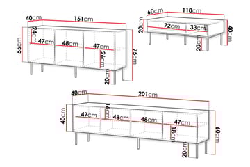 Laholm Möbelset För Vardagsrum - Svart - Products - Förvaring - Förvaringsmöbler - Möbelset för vardagsrum