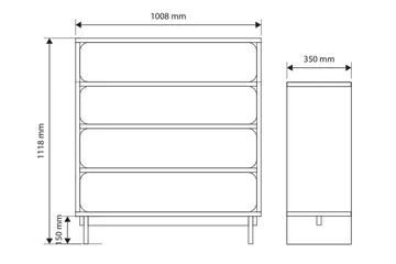 Marinport Byrå 101 cm - Beige - Products - Förvaring - Förvaringsmöbler - Byrå