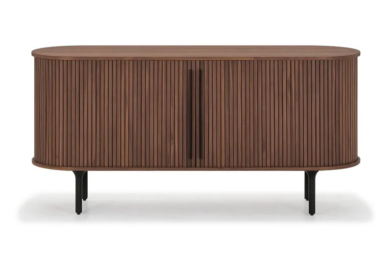 Noira Smalt Sideboard Ribbad Valnöt 150x45 cm - Valnöt / Brun - Products - Förvaring - Förvaringsmöbler - Sideboard & skänk