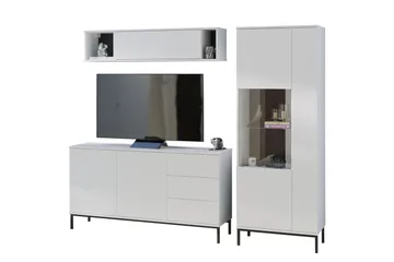 Querty Vardagsrumsset LED-belysning 4 Delar Vit LED - Vit - Products - Förvaring - Förvaringsmöbler - Möbelset för vardagsrum