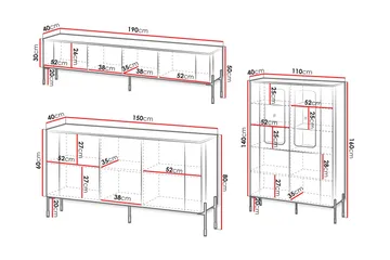 Sherie Möbelset För Vardagsrum - Vit - Products - Förvaring - Förvaringsmöbler - Möbelset för vardagsrum