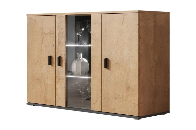 Soho Byrå 41x120 cm - Ek/Svart - Products - Förvaring - Förvaringsmöbler - Byrå