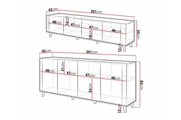 Strontian Möbelset För Vardagsrum Scandinavian Choice Black - Products - Förvaring - Förvaringsmöbler - Möbelset för vardagsrum