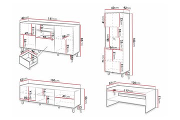 Strontian Möbelset För Vardagsrum Scandinavian Choice White - Products - Förvaring - Förvaringsmöbler - Möbelset för vardagsrum