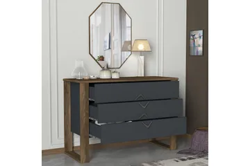 Tera Home Byrå + Spegel - Valnöt/Mörkgrå - Products - Förvaring - Förvaringsmöbler - Byrå