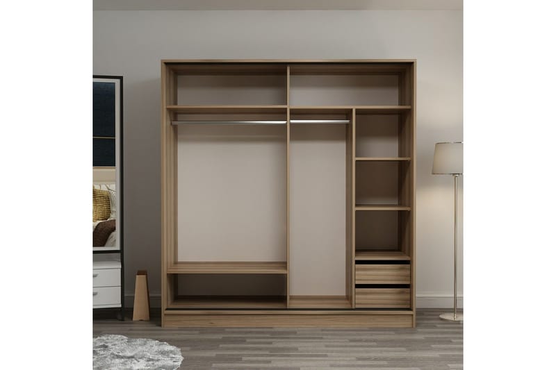 Fruitland Garderob med Spegel - Brun - Products - Förvaring - Garderober & garderobssystem