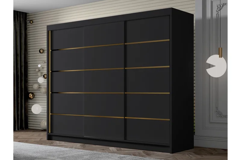 Cinerea Garderob 250x215 cm - Svart - Products - Förvaring - Garderober & garderobssystem - Garderobsskåp