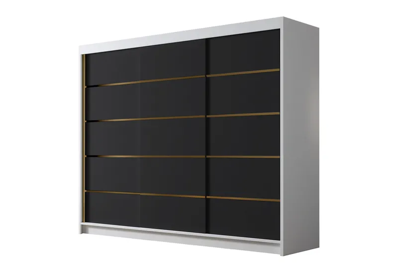 Cinerea Garderob 250x215 cm, Svart/Vit