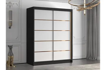 Emet Garderob 150x200 cm - Vit/Svart - Products - Förvaring - Garderober & garderobssystem - Garderobsskåp