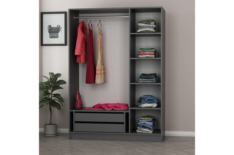 Fruitland Garderob 135 cm - Antracit - Products - Förvaring - Garderober & garderobssystem - Garderobsskåp