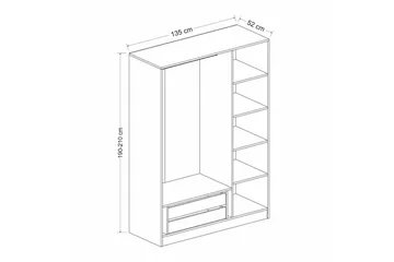 Fruitland Garderob 135 cm - Vit - Products - Förvaring - Garderober & garderobssystem - Garderobsskåp