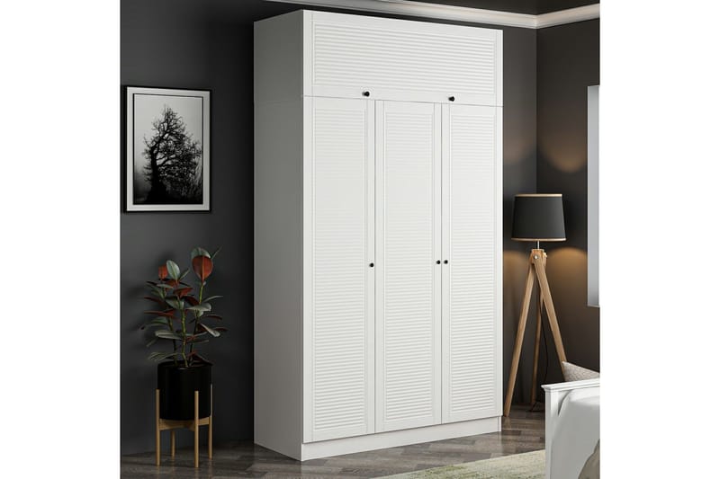 Fruitland Garderob 135x190 cm - Vit - Products - Förvaring - Garderober & garderobssystem - Garderobsskåp