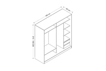 Fruitland Garderob 180 cm - Antracit - Products - Förvaring - Garderober & garderobssystem - Garderobsskåp