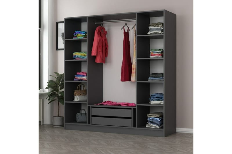 Fruitland Garderob 180 cm - Antracit - Products - Förvaring - Garderober & garderobssystem - Garderobsskåp