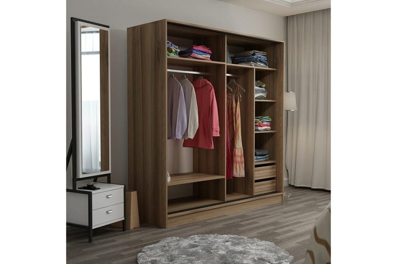Fruitland Garderob 180 cm - Grå/Ek - Products - Förvaring - Garderober & garderobssystem - Garderobsskåp