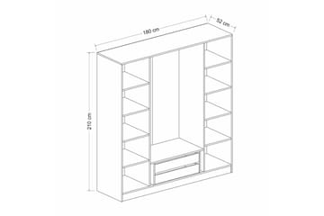 Fruitland Garderob 180 cm - Vit - Products - Förvaring - Garderober & garderobssystem - Garderobsskåp