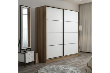 Fruitland Garderob 180 cm - Vit/ek - Products - Förvaring - Garderober & garderobssystem - Garderobsskåp