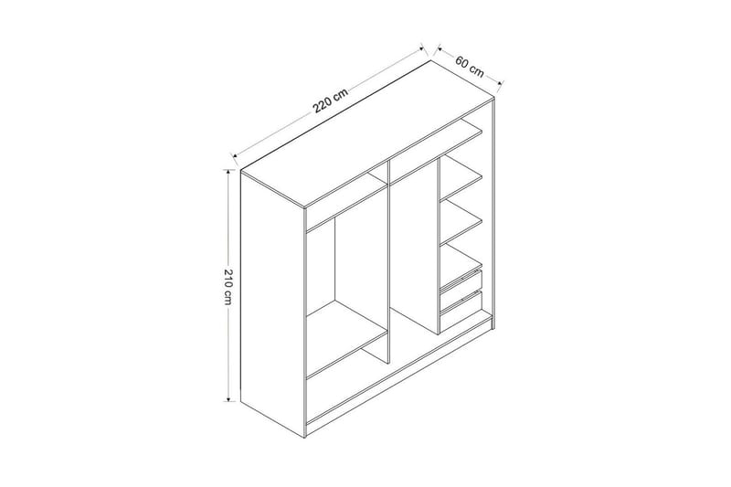 Fruitland Garderob 220 cm - Antracit - Products - Förvaring - Garderober & garderobssystem - Garderobsskåp