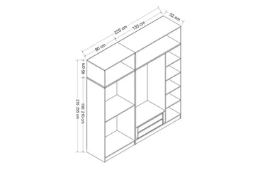 Fruitland Garderob 225 cm - Antracit - Products - Förvaring - Garderober & garderobssystem - Garderobsskåp