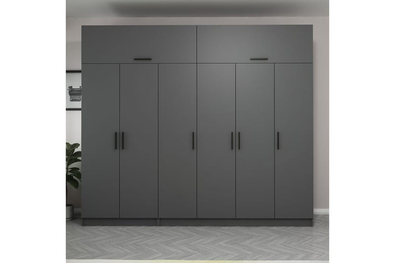 Fruitland Garderob 270 cm - Antracit - Products - Förvaring - Garderober & garderobssystem - Garderobsskåp