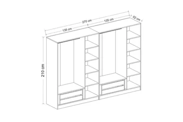 Fruitland Garderob 270 cm - Brun - Products - Förvaring - Garderober & garderobssystem - Garderobsskåp