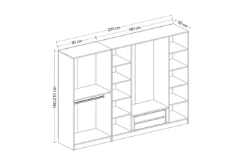 Fruitland Garderob 270 cm - Vit - Products - Förvaring - Garderober & garderobssystem - Garderobsskåp