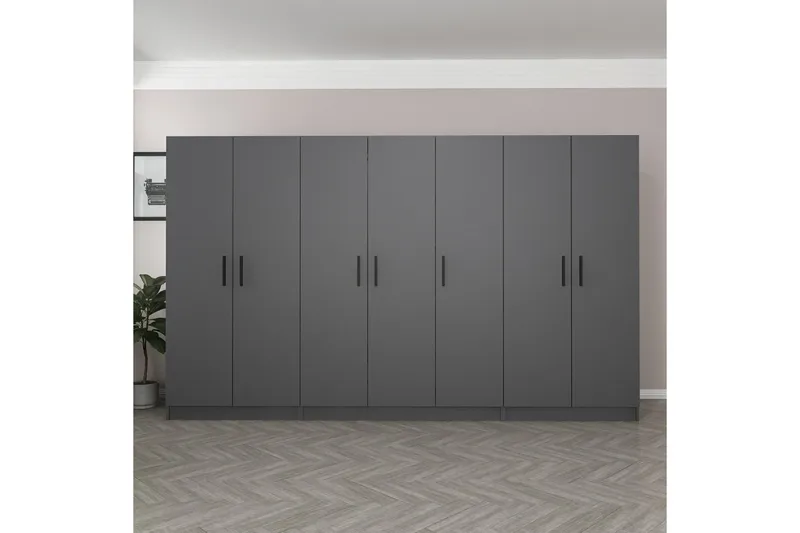 Fruitland Garderob 315 cm - Antracit - Products - Förvaring - Garderober & garderobssystem - Garderobsskåp