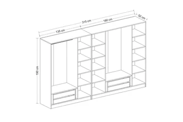 Fruitland Garderob 315 cm - Antracit - Products - Förvaring - Garderober & garderobssystem - Garderobsskåp