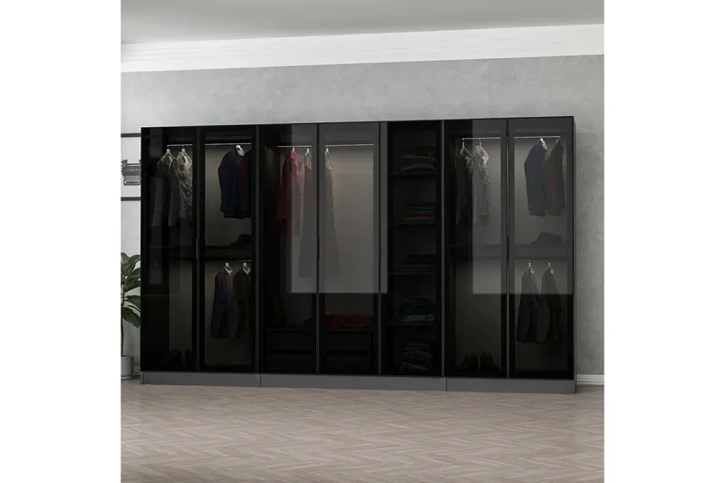 Fruitland Garderob 315 cm - Antracit - Products - F örvaring - Garderober & garderobssystem - Garderobsskåp