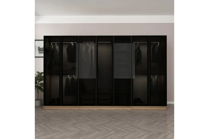Fruitland Garderob 315 cm - Ek - Products - Förvaring - Garderober & garderobssystem - Garderobsskåp