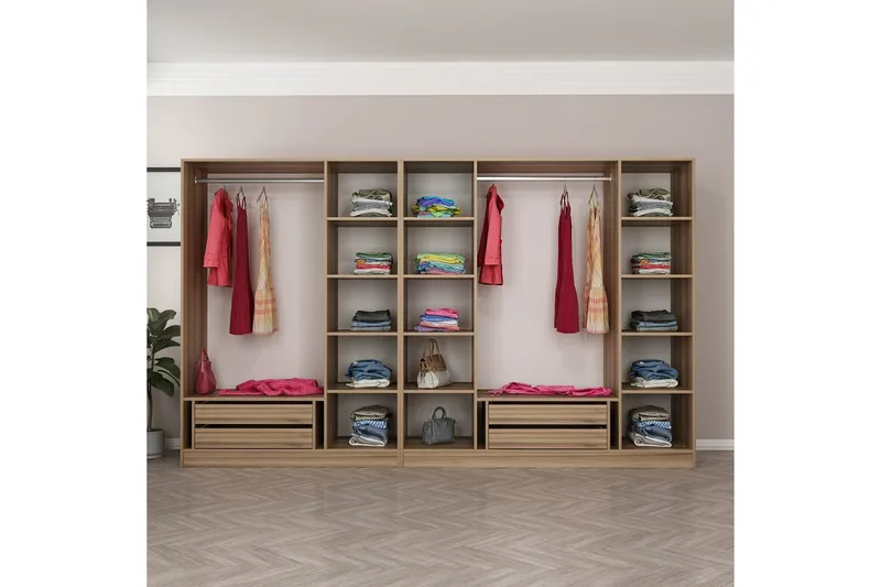 Fruitland Garderob 315 cm - Ek - Products - Förvaring - Garderober & garderobssystem - Garderobsskåp