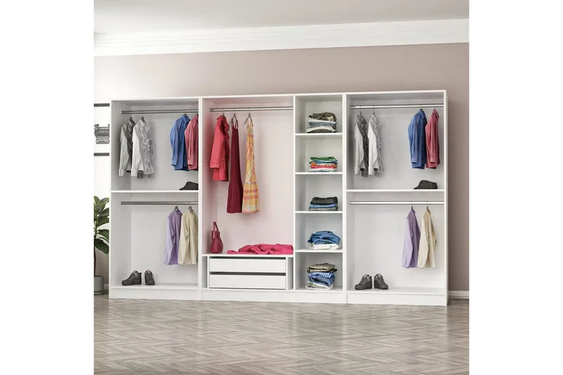 Fruitland Garderob 315 cm - Vit - Products - Förvaring - Garderober & garderobssystem - Garderobsskåp